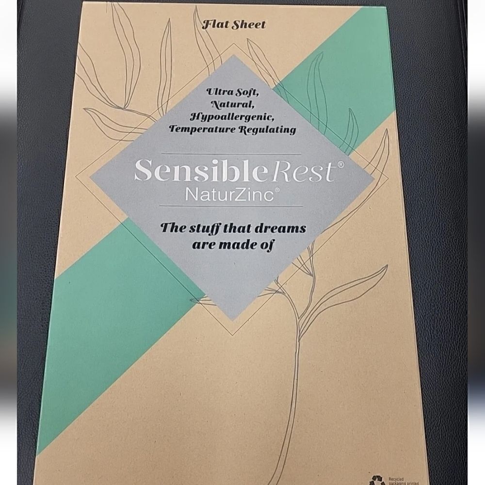 Brand New in Box SENSIBLE REST NaturZinc® King Flat Sheet Ivory Ret. $170